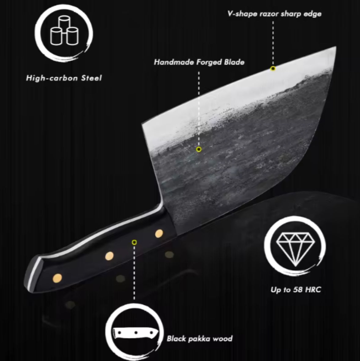 High Carbon Steel Professional Cleaver